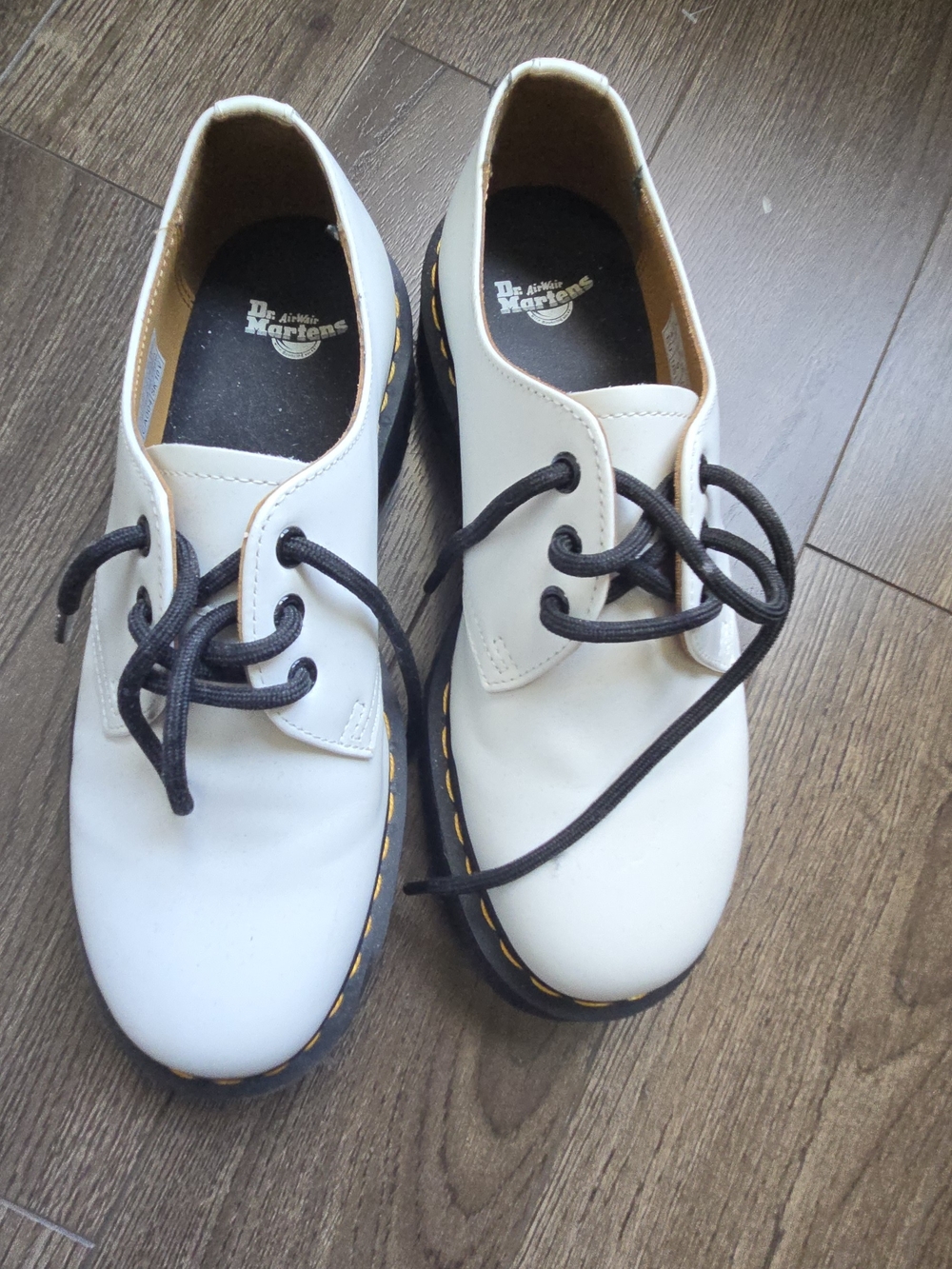Dr. Martens White Smooth 3-Eye Derby Shoes